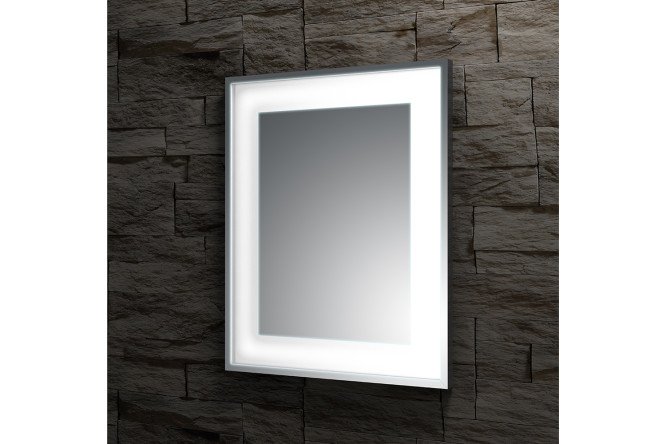Зеркало настенное в багетной раме EVOFORM Ledside хром со встроенным LED-светильником, BY 2203 80х75 см