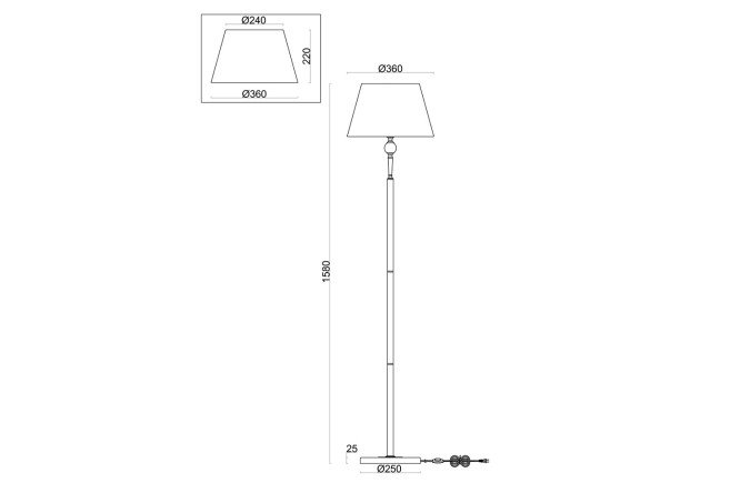 Торшер FREYA Rosemary FR5190FL-01BS 36x158x36 см, E27