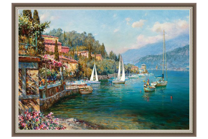 Изображение товара Репродукция Яхты на синей воде 110х80 см в раме