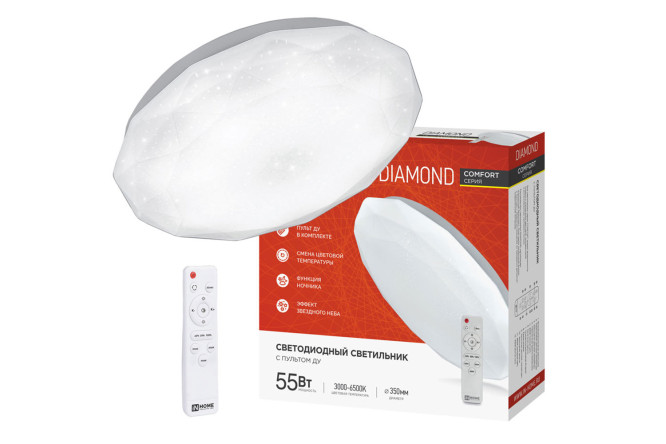 Фото 7 Светильник IN HOME Comfort Diamond 15 кв.м., LED, 35 см