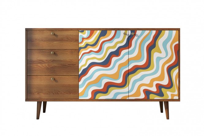 Изображение товара Комод Berber 150x90x45 см с принтом и коричневым каркасом