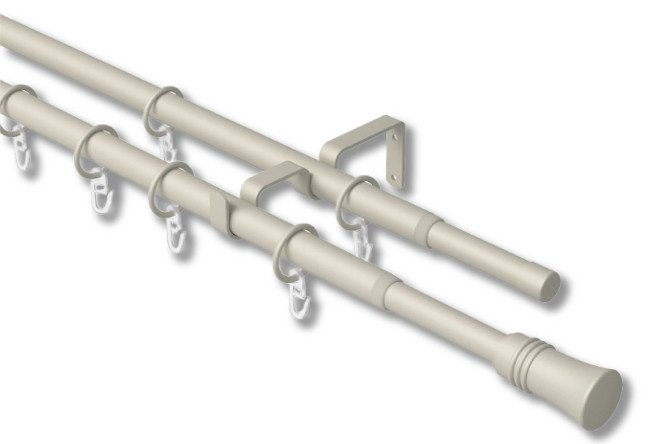 Изображение товара Карниз-телескоп двойной из металла сталь матовая регулируемый 120-210 см