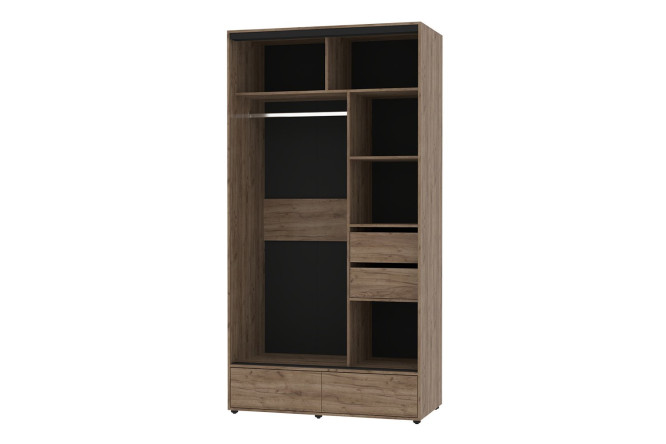 Фото 12 Шкаф-купе 2-дверный Mod 123,2х239х62 см, дуб табачный Craft, с одним зеркалом