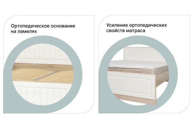 Кровать Оливия цвет дуб Сонома, белое дерево 160х200 см