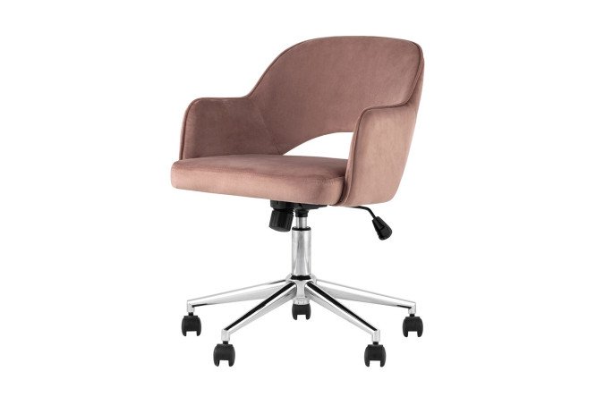 Изображение товара Офисное кресло Кларк Clarkson Pink Chrome из велюра с механизмом качания