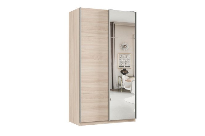 Изображение товара Шкаф-купе 2-дверный Практик 120х220х60 см с зеркалом