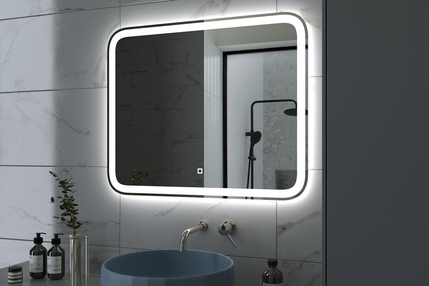Зеркало с LED-подсветкой ONIKA Магна 90 209029 90х70 см