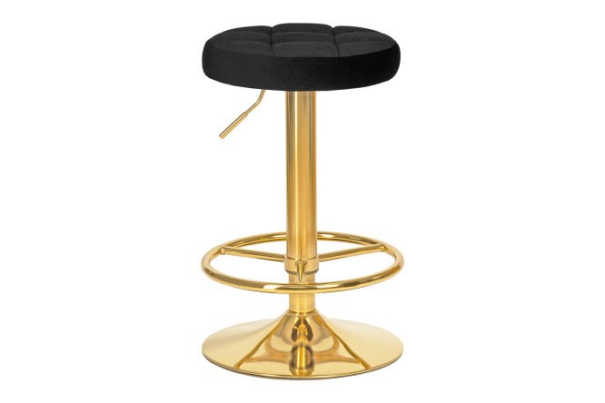 Изображение товара Барный табурет DOBRIN Bruno Gold 36х61х36 см черная обивка золотые ножки