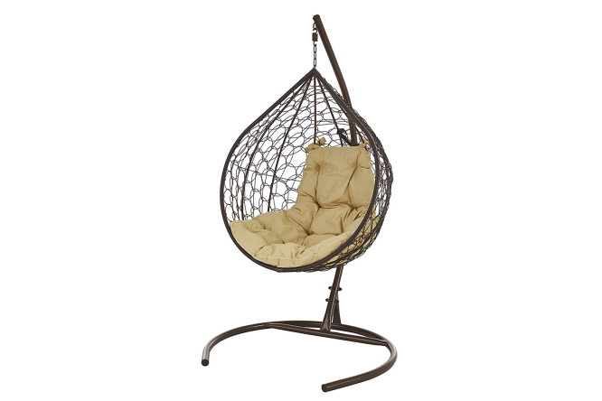 Изображение товара Подвесное кресло TropicaBrown 95х120х70 см коричневое с подушкой