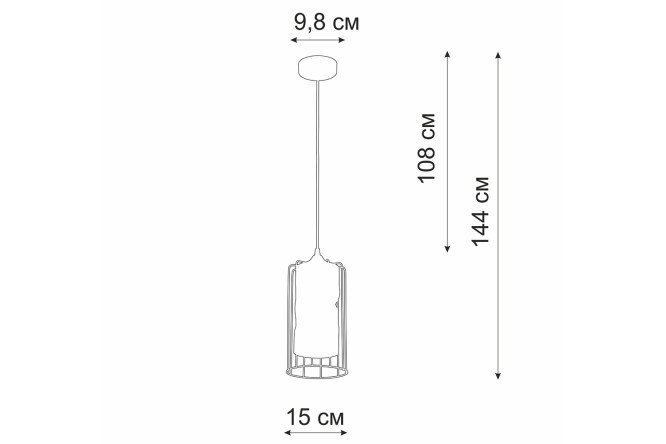 Фото 7 Светильник подвесной VITALUCE V2847-1/1S 3 кв.м., 15х108х15 см, E27
