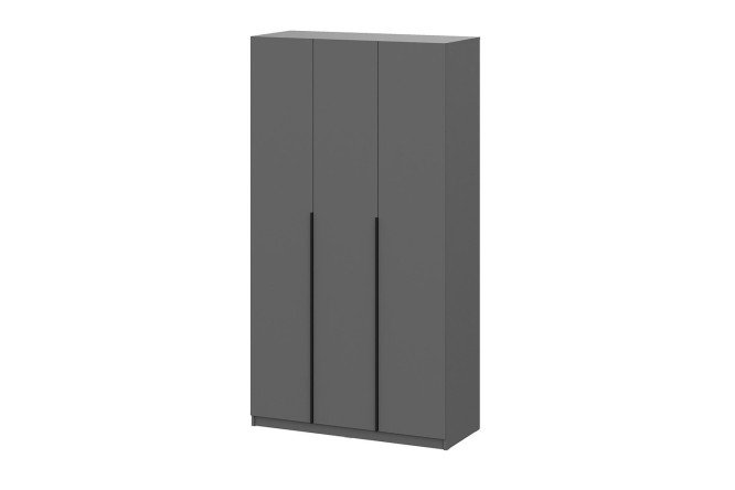 Изображение товара Трехдверный шкаф с полками и ящиками 120x221x50 см графит серый