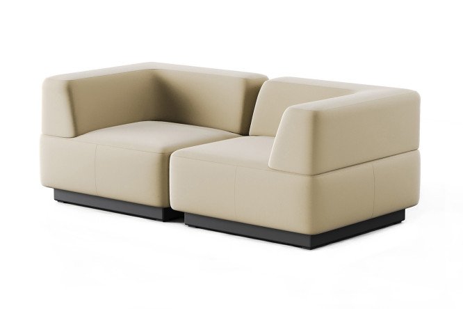 Изображение товара Модульный диван Сиб mod.3 из экокожи бежевого цвета 180х70х90 см