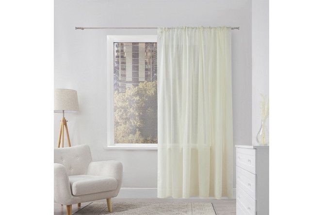 Изображение товара Тюль Aya 300х260см, цвет экрю, муслин, однотонный, легкий и прозрачный