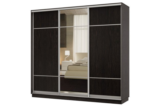 Изображение товара Шкаф-купе 3-дверный Практик 210х240х45 см венге