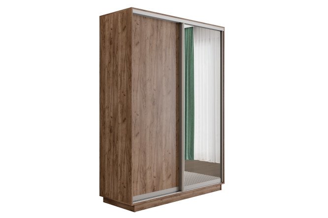Изображение товара Шкаф-купе двустворчатый Оптима 120х220 см дуб табачный с зеркалом