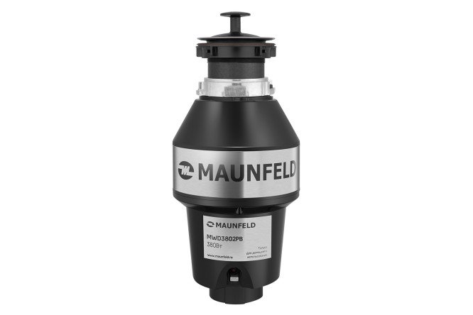 Изображение товара Измельчитель пищевых отходов MAUNFELD MWD 3802PB черный нержавеющая сталь