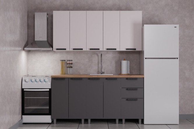 Изображение товара Кухонный гарнитур Лаванда 160х240х60 см, цвет каркаса белый, фасада кашемир, сталь Изображение товара Кухонный гарнитур Лаванда 160х240х60 см, цвет каркаса белый, фасада кашемир, сталь