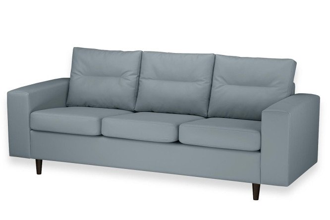 Изображение товара Диван 3-местный Бруно плюс светло-серый искусственная кожа