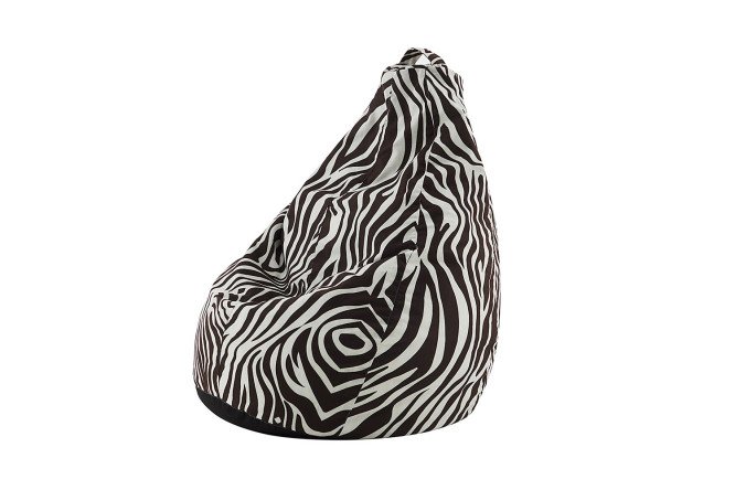 Изображение товара Кресло-мешок груша Зебра XL Стандартное велюровое для дома и игр