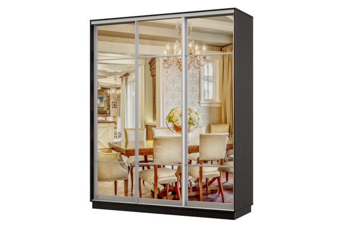 Изображение товара Шкаф-купе 3-дверный Практик 21 венге 180х220х45 см