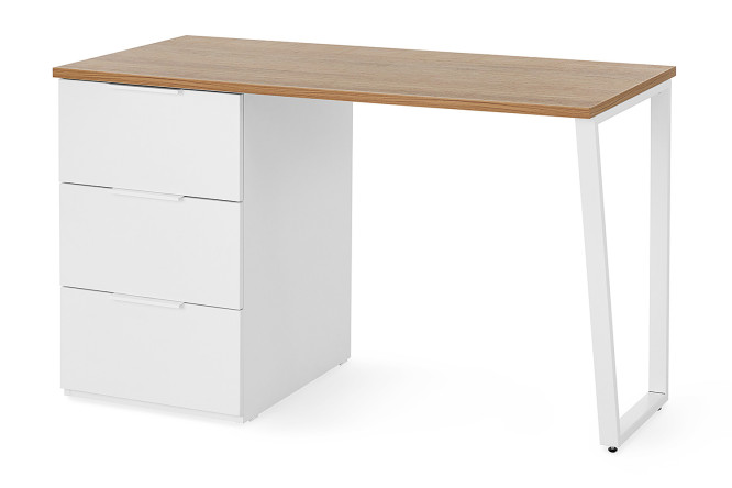 Изображение товара Письменный стол Порто с тумбой, цвет яблоня беллуно, размеры 120х75,1х58,2 см