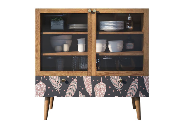 Изображение товара Низкий буфет Berber 90х90х45 см коричневый Print_40 стильная мебель для дома