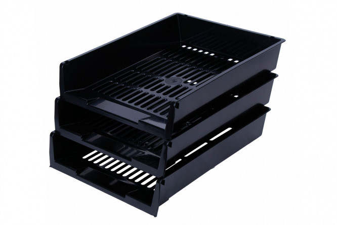 Изображение товара Набор горизонтальных лотков для бумаг BRAUBERG 237255, офисный аксессуар