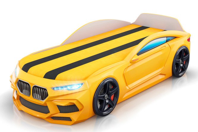 Изображение товара Кровать-машина Romeo с подъёмным механизмом 70х170 см жёлтый