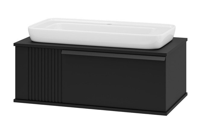 Изображение товара Тумба подвесная Savoy 90 SAV-09090-0301Я с 1 ящиком 90 см, цвет каркаса чёрный, фасада чёрный