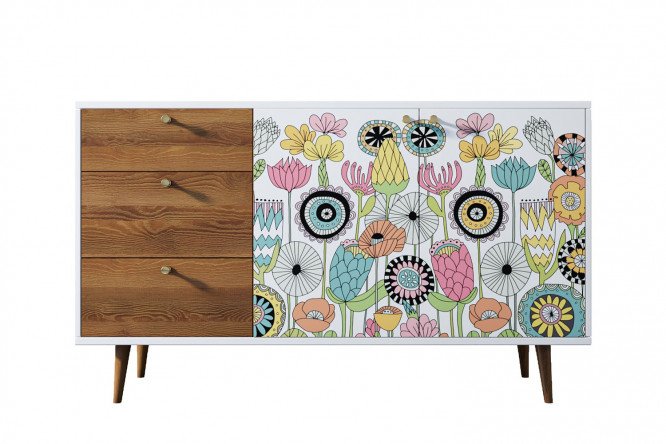 Изображение товара Комод Berber 150х90х45 см с принтом коричневый мебель для хранения