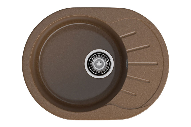 Изображение товара Врезная мойка с крылом GRANFEST Rondo GF-R-580L 57х44х20 см из искусственного мрамора