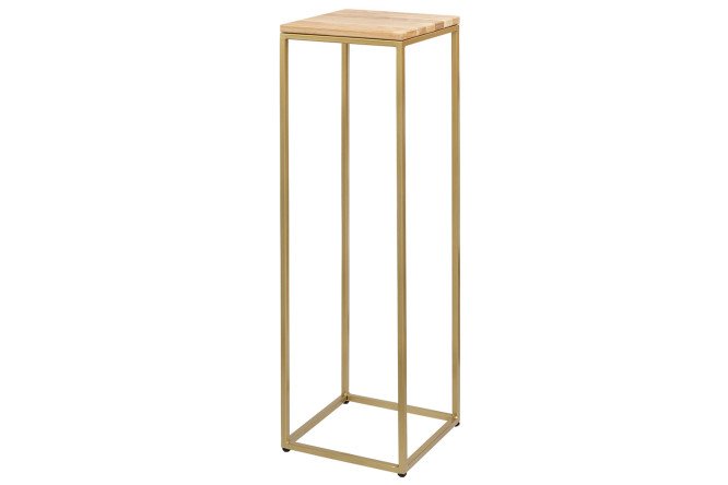 Изображение товара Столик под кашпо Tori 30х102х30 см с двумя ярусами из металла и массива дуба