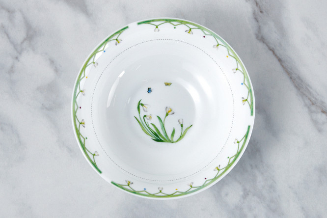 Изображение товара Салатник Первоцвет диаметром 16,5 см стеклянный для салатов и закусок