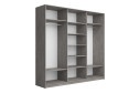 Шкаф-купе 3-дверный Magnus 240x230 см, белый глянец, бетон