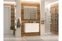 Тумба подвесная Софт 90 П-Соф-01090-011П2Я с 2 ящиками 90 см, цвет каркаса белый, фасада белый