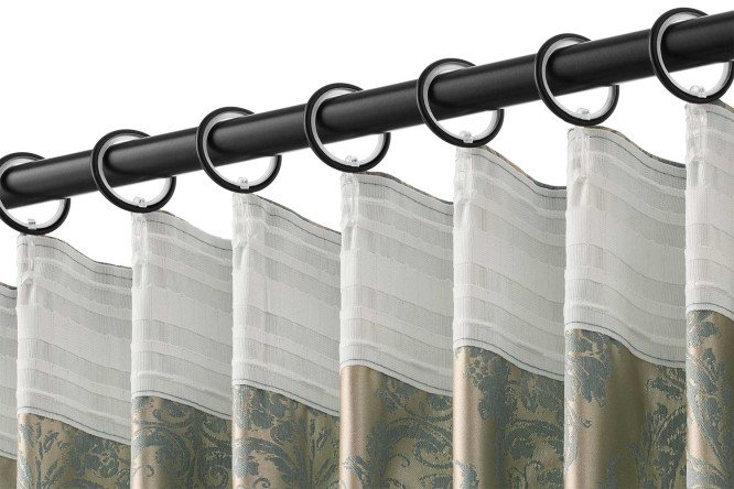 Штора на ленте MICASA Amedea 150х280 см, 1 шт., цвет бирюзовый, бежевый