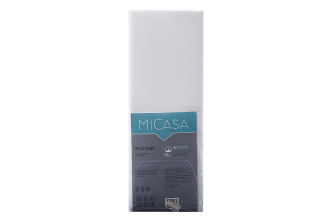 Простыня MICASA Calma Сатин 150х215 см, 1,5 спальный