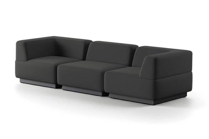 Изображение товара Модульный диван Сиб mod.4 270х70х90 см черная экокожа