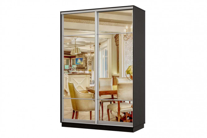 Изображение товара Двухдверный шкаф-купе Практик 02 с зеркальными фасадами