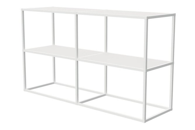Изображение товара Стеллаж Лофт-комплект из алюминия и ЛДСП, 138,2х78,2х40 см, белый муар