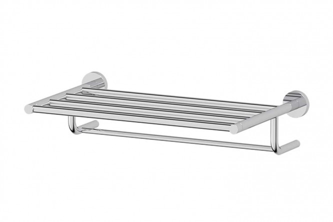 Изображение товара Полка для полотенец со штангой Harmonie 50x11.4x29 см из латуни с хромовым покрытием