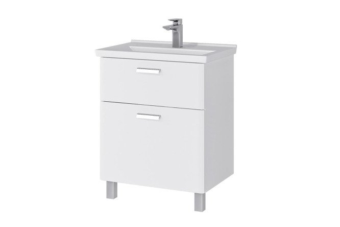 Изображение товара Тумба напольная Sanstar Гретта 60.5 см с раковиной белый МДФ