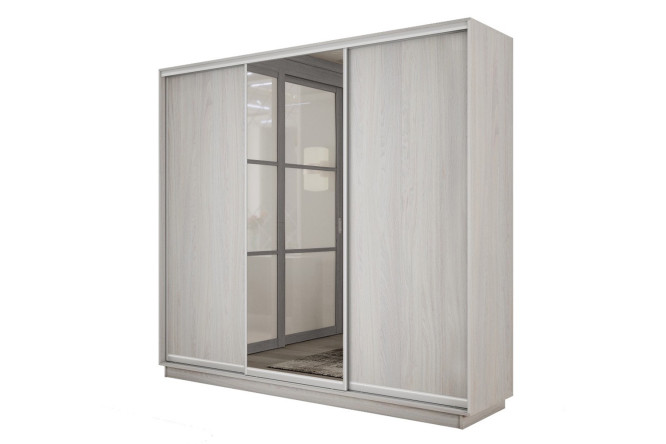 Изображение товара Шкаф-купе 3-дверный Slide-2 v.2 210х240х60 см ясень анкор светлый серебро