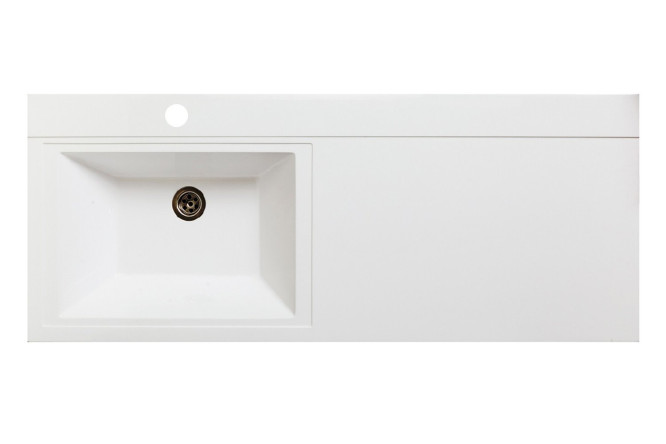 Изображение товара Умывальник RUNO Gamma 120 ЛАЙТ правое крыло из литьевого мрамора 120х14,5х49 см