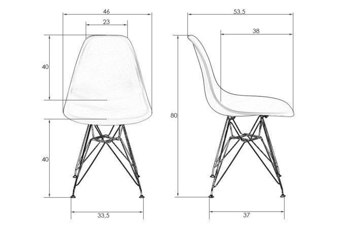 Фото 7 Стул обеденный DOBRIN Dsr 46х80х53.5 см