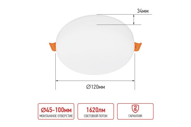 Светодиодная панель IN HOME RLP-FL 12x3.3x12 см, LED