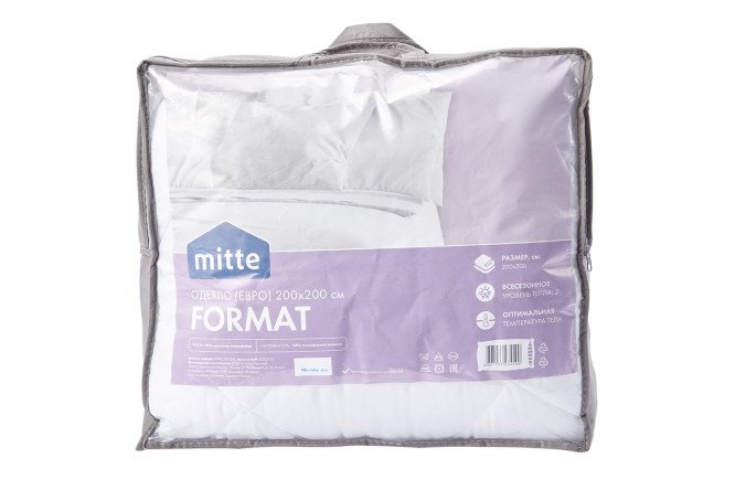 Одеяло MITTE Format Полиэфирное волокно 150х200 см, 1,5 спальные