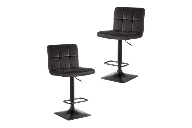 Изображение товара Комплект барных стульев DOBRIN Dominic 42х94х52 см, цвет обивки чёрный, ножек чёрный