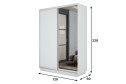 Шкаф-купе 2-дверный Slide-2 v.2 120х220х60 см, белый снег/серебро, с одним зеркалом