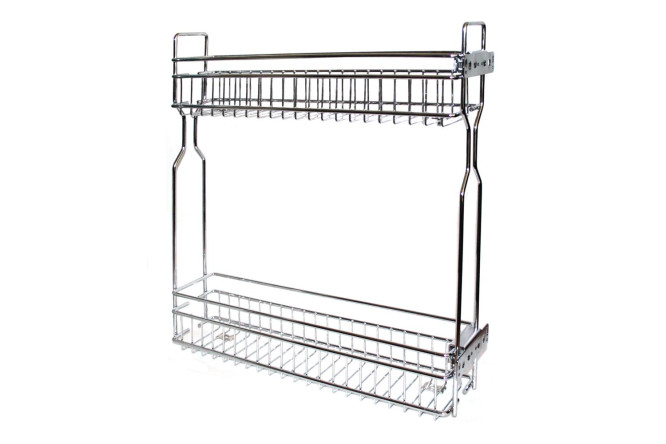 Изображение товара Выдвижная корзина с двумя уровнями и доводчиком 72427, 150 мм, хром